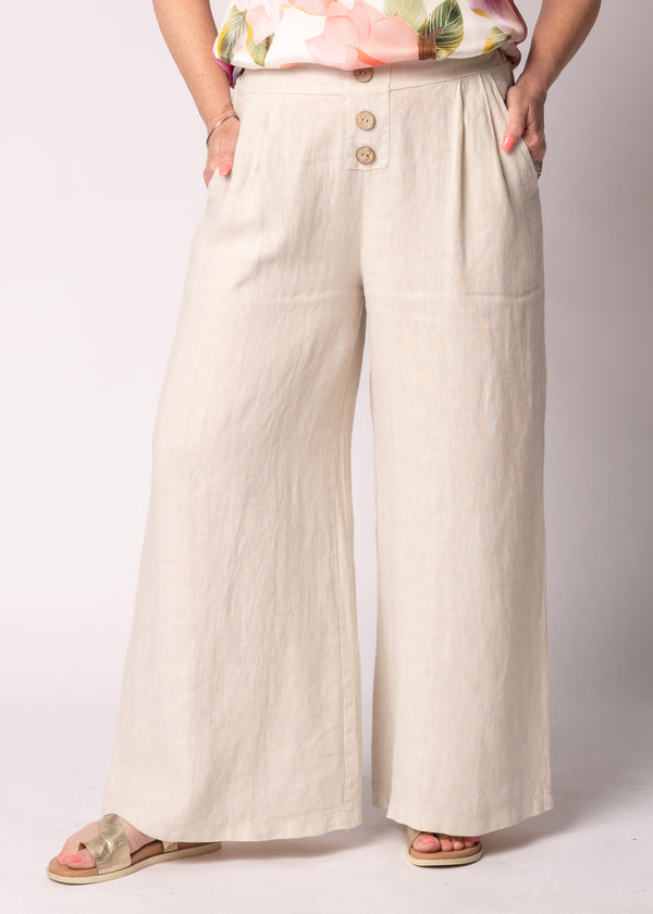 Renata Linen Pants in Latte - Imagine Fashion Australia