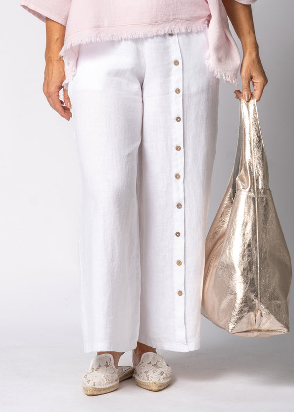 Clair Linen Pants in White - Imagine Fashion Australia