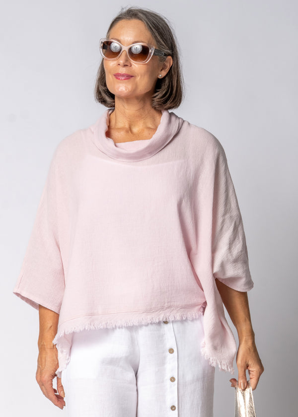 Kiora Linen Top in Modena Pink - Imagine Fashion Australia