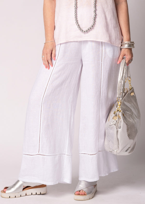 Saphina Linen Pants in White - Imagine Fashion Australia