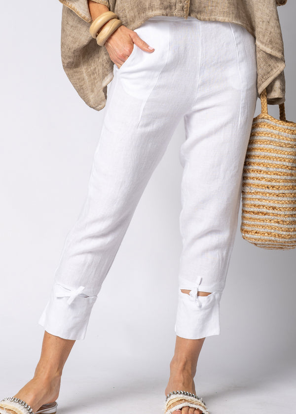 Caitlin Linen Pants in White - Imagine Fashion Australia