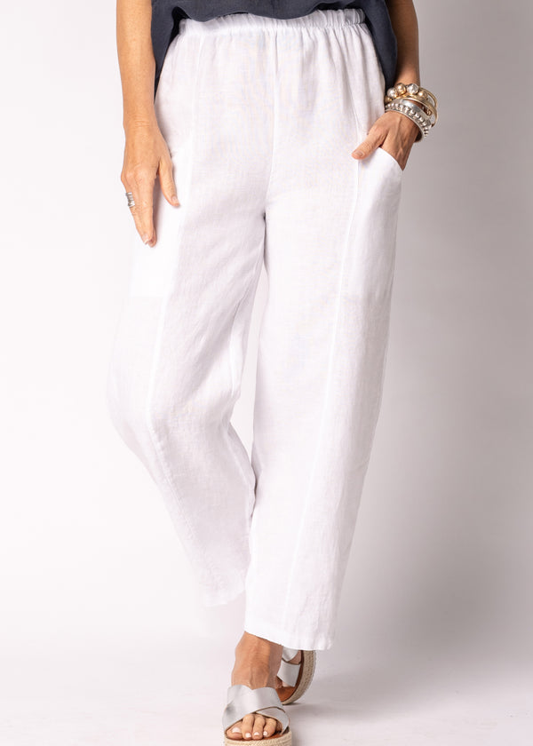 Tari Linen Pants in White - Imagine Fashion Australia