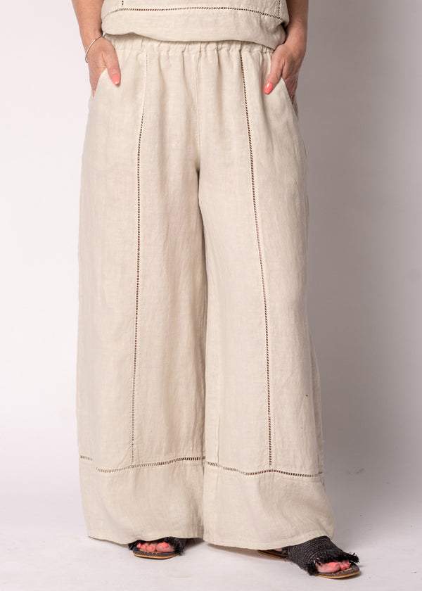 Saphina Linen Pants in Latte - Imagine Fashion Australia