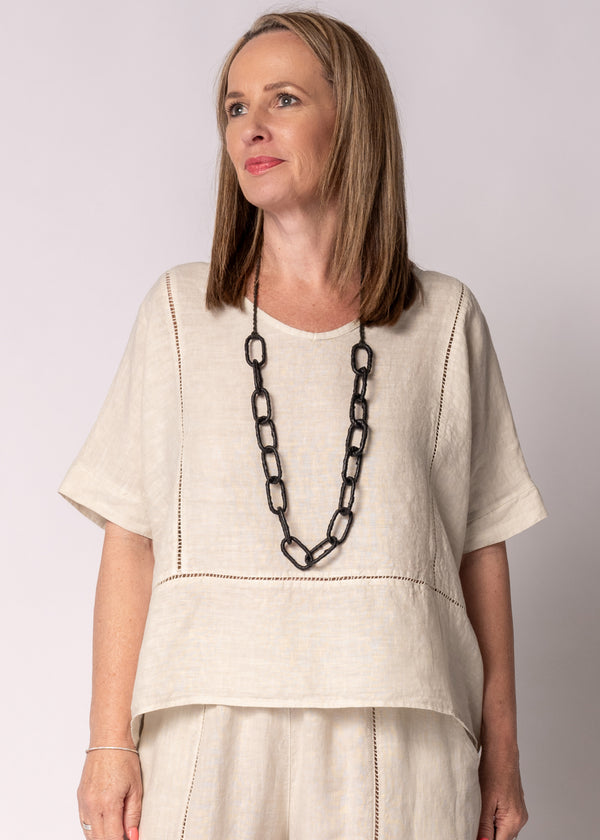 Bexley Linen Top in Latte - Imagine Fashion Australia