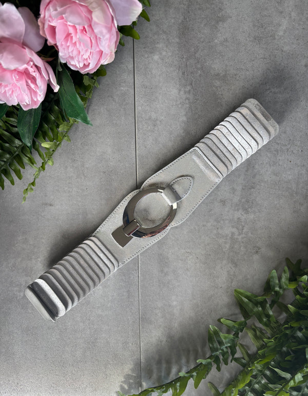 Riccardo Belt in Latte and Silver - Imagine Fashion Australia