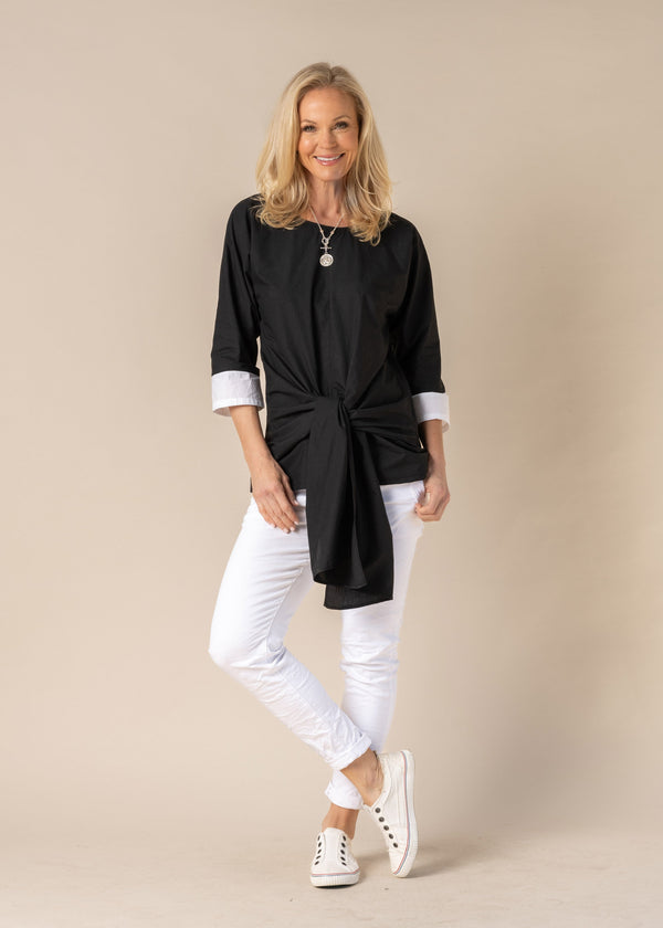 Lilia Cotton Top in Onyx - Imagine Fashion Australia