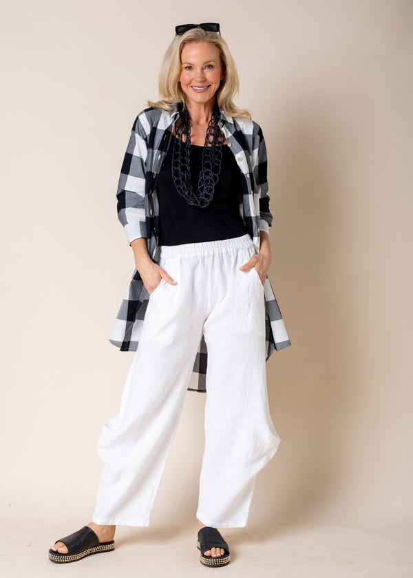Shyla Linen Pant in White - Imagine Fashion Australia