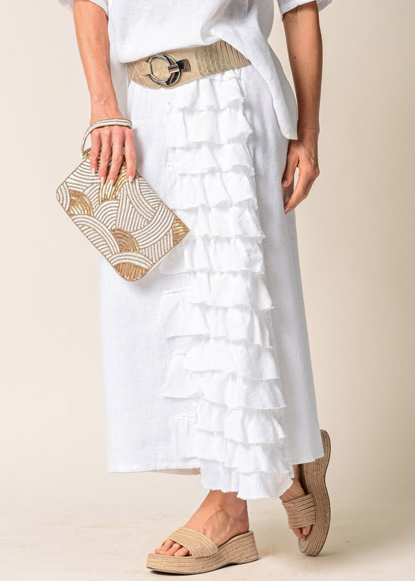 Eve Linen Skirt in White - Imagine Fashion Australia