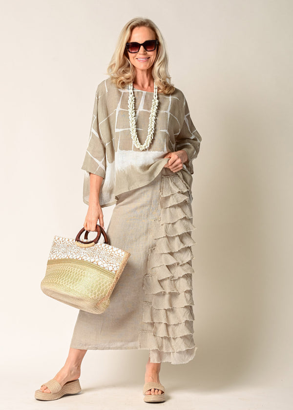Eve Linen Skirt in Latte - Imagine Fashion Australia