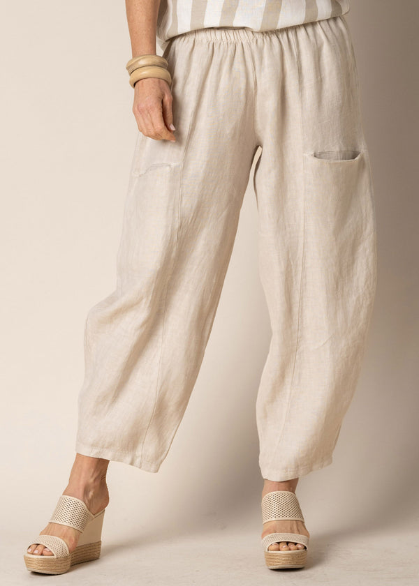 Florencia Linen Pants in Latte - Imagine Fashion Australia