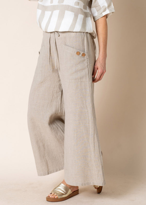 Annalise Linen Pant in Latte - Imagine Fashion Australia