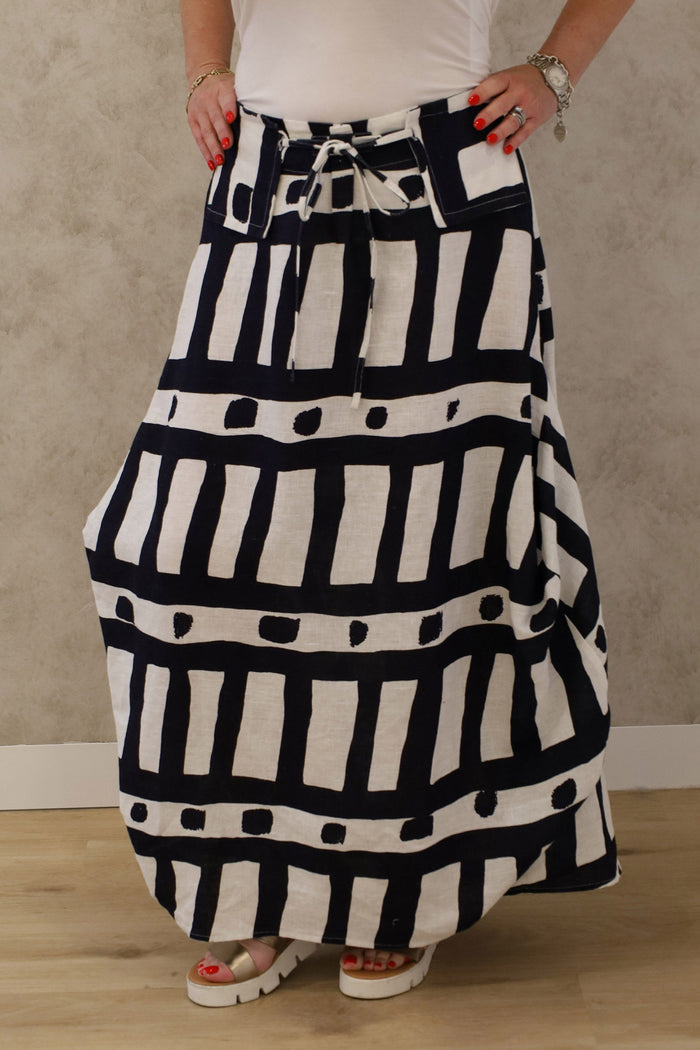 Sunday Linen Skirt in Navy