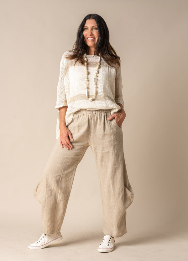 Shyla Linen Pant in Latte - Imagine Fashion Australia