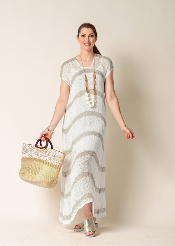 Melania Linen Dress in Latte - Imagine Fashion Australia