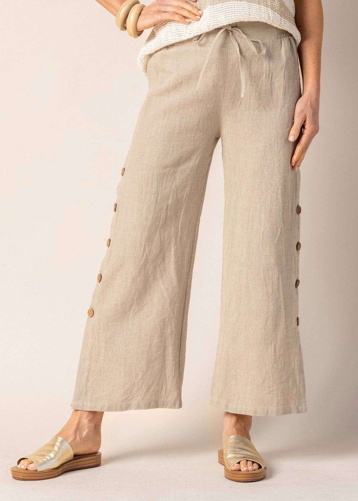 Mileta Linen Pant in Latte - Imagine Fashion Australia