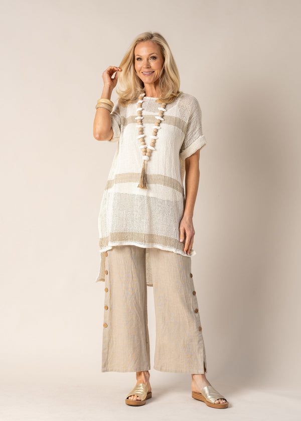Romilly Linen Top in Cream - Imagine Fashion Australia