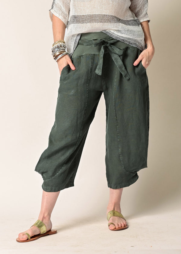Addison Linen Pant in Khaki - Imagine Fashion Australia