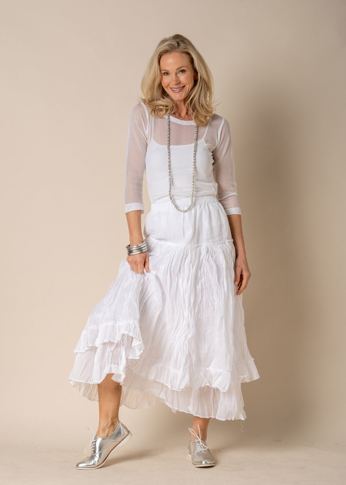 Aurelia Organza Skirt in White - Imagine Fashion Australia
