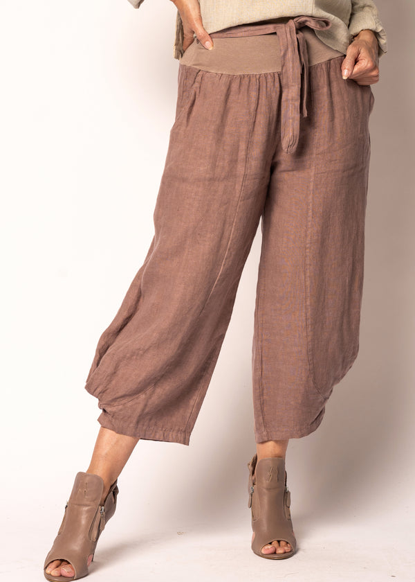 Addison Linen Pant in Milk Chocolate - Imagine Fashion Australia
