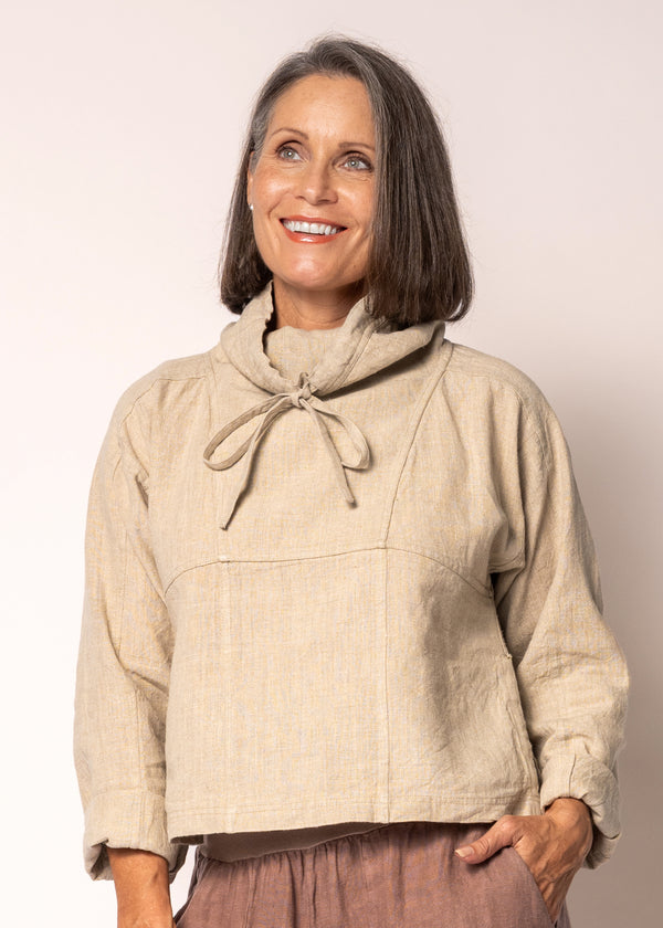Penrose Linen Top in Latte - Imagine Fashion Australia