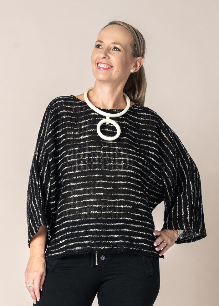 Naida Linen Top in Onyx