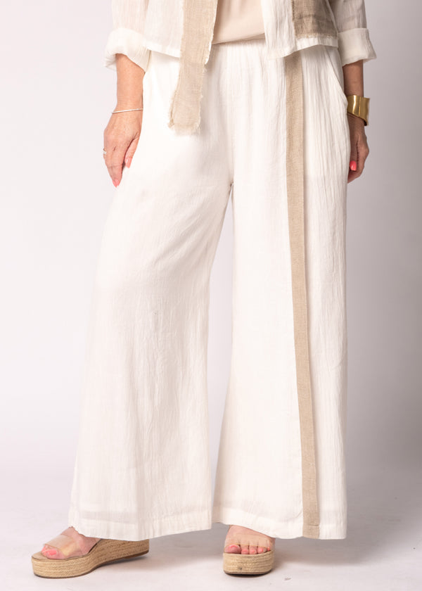 Nova Cotton  Pants in Cream - Imagine Fashion Australia