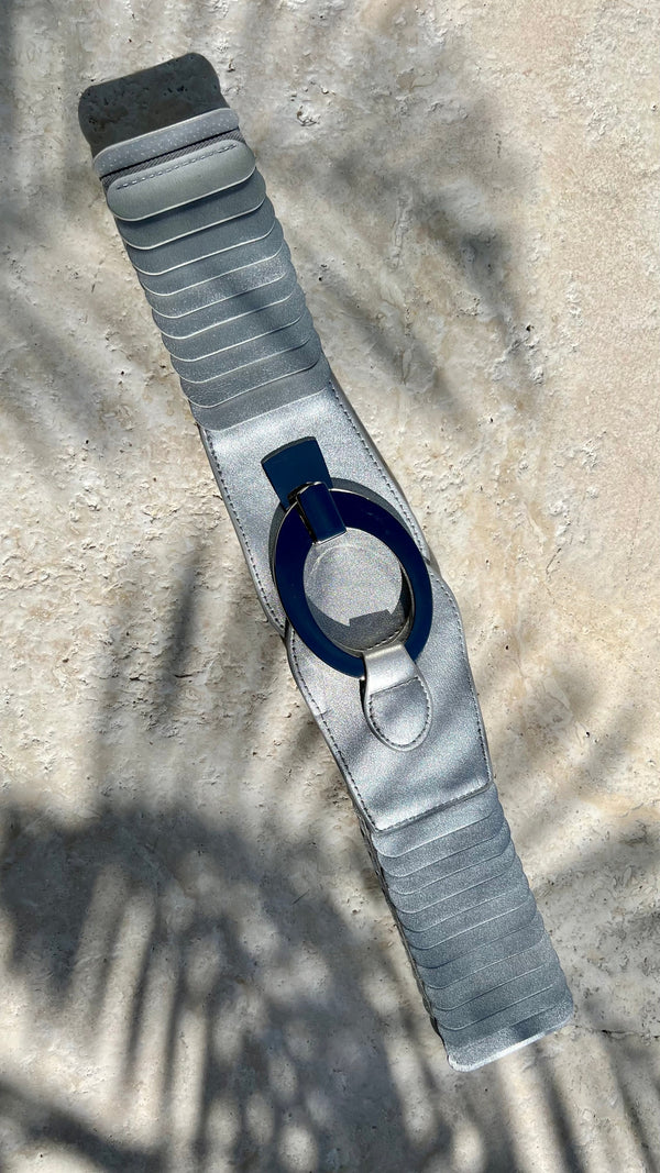 Riccardo Belt in Matte Silver - Imagine Fashion Australia