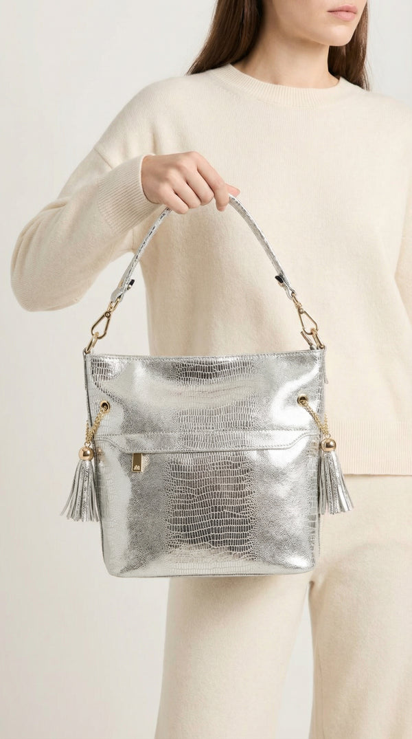Indra Handbag in Silver - Imagine Fashion Australia