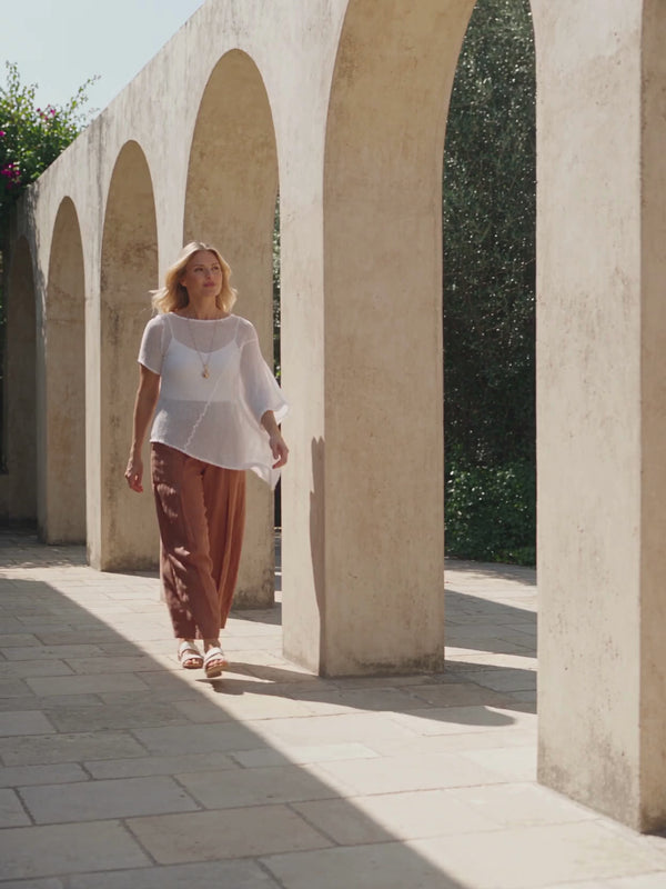 Olenna Linen Pants in Burnt Toffee